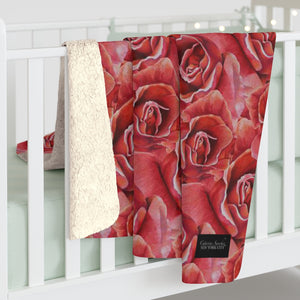 Ravishing Red Rose Fleece Blanket