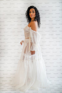 White Silk Organza Princess Dress